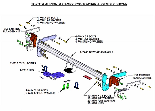(107536) 02236W Toyota Camry  Class 2 Towbar