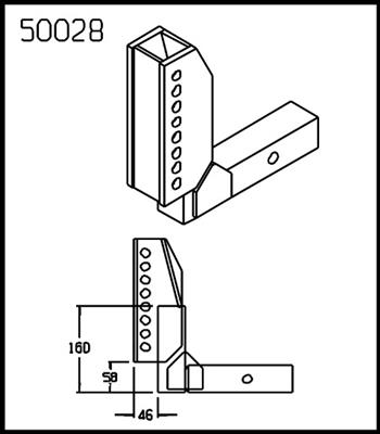 (108928) 100mm lower Adjustable Ballmount Shank 50028