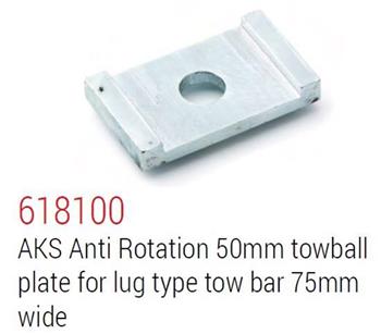 (181909) AKS Coupling Adaptor plate to suit normal towbar lugs