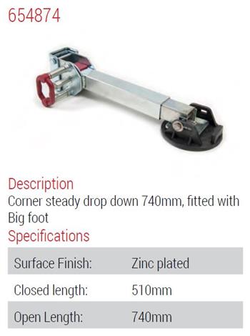 (198182) 198182 AL-KO 740mm Drop Down Corner Steady