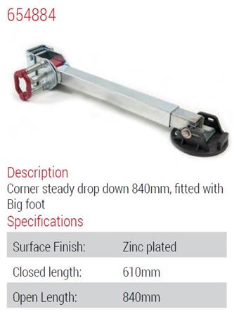 (198184) 198184 AL-KO 840mm Drop Down Corner Steady