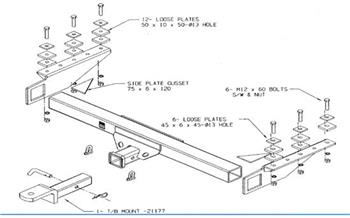 (105596) R1200 2800kg Light Truck Multifit Towbar