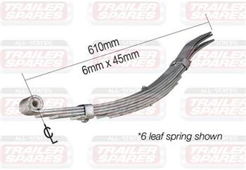 (185136) 5 Leaf 45mm x 6mm x 610mm Dacromet Coated Spring