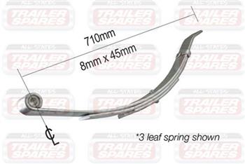 (185126) 6 Leaf 45mm x 8mm x 710mm Dacromet Coated Spring